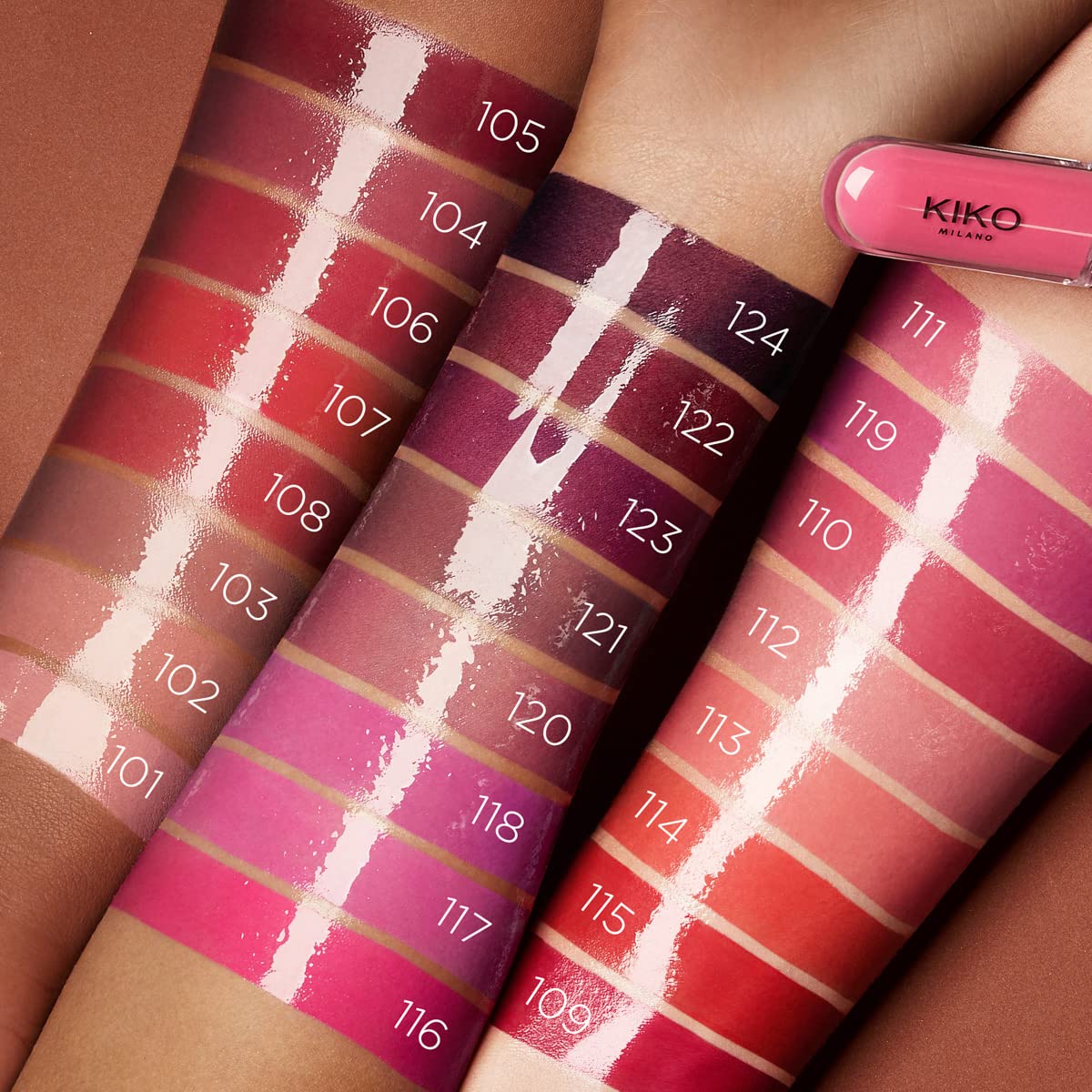 KIKO Milano Unlimited Double Touch 121 | Liquid lipstick with a bright finish in a two-step application. Lasts up to 12 hours. No-transfer base colour